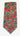 Red tie with green holly leaf pattern on a white background