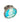 Ring with a blue and silver design on a metallic surface