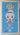 Card with a cartoon character on a blue background