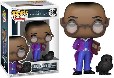 Funko Pop! vinyl figure of Lucienne with a crow next to its packaging