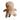 Beige plush toy with a visible brand tag on a white background
