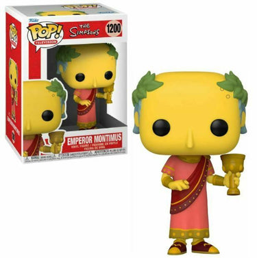 Funko Pop! Emperor Montimus figure from The Simpsons with packaging on a white background