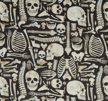 Skeleton Anatomy cotton fabric print at Planet Retro NZ
