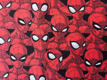 Spider-Man Spider Sense cotton fabric showing the overall superhero print