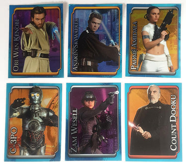 Star Wars Attack of the Clones 2002 Merlin sticker lot of 17 characters and vehicles