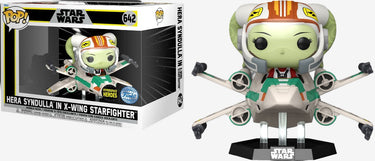 Funko Pop Vinyl figure of Hera Syndulla in X-Wing Starfighter from Star Wars, series 642, with Hyperspace Heroes sticker.