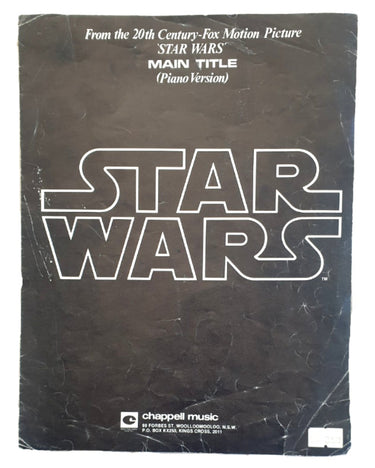 Star Wars Main Title 1977 piano sheet music by John Williams vintage editionbackground.