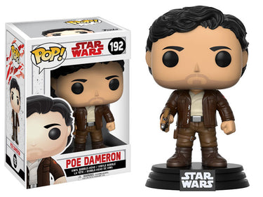 A Funko Pop Vinyl figure of Star Wars character Poe Dameron, model #192, in the packaging box.