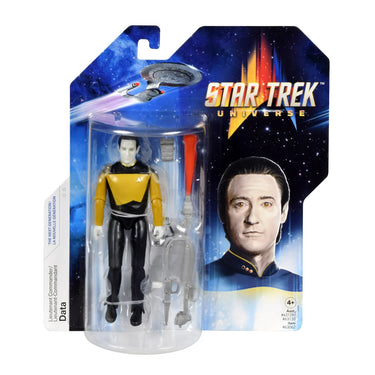 Star Trek action figure Data in packaging with character image on the back. Planet Retro NZ