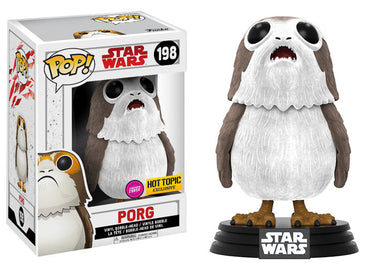Funko Pop! Porg figure from Star Wars with packaging. Flocked Hot Topic Chase. Planet Retro NZ