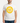 Man wearing a white t-shirt with a yellow 'Sunny Otaki' logo on a white background