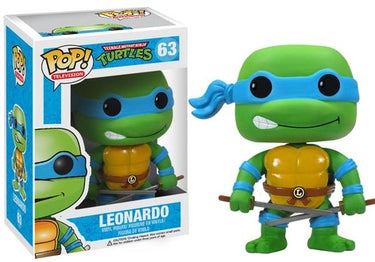 Funko Pop Vinyl figure of Leonardo from Teenage Mutant Ninja Turtles, figure number 63, inVaulted 2013 release collectable condition.