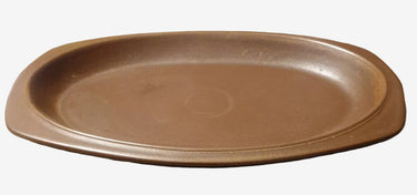 Temuka NZ stoneware oval serving platter brown glaze vintage ceramic