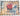 1970s quilted cotton table mat featuring a red buffalo motif and geometric border