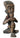 Vintage carved wooden thinking man figure with rustic aged finish and seated pose.
