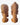 Two carved wooden African-style head sculptures displayed side-by-side.