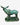 Vintage green and teal glazed ceramic moose figurine, product photograph 4