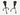 Vintage hand-forged iron candlesticks with tripod bases, pair
