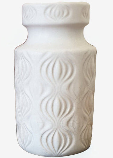 Vintage Scheurich West German pottery vase from the 1970s with classic mid-century glaze, photographed on a neutral studio background