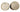 Undersides of vintage Ashley pottery jug and canister showing base marks