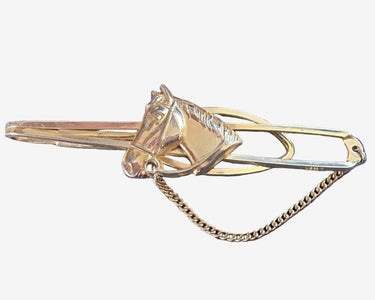 Vintage Stratton horse head tie bar, front view
