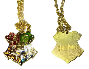 Harry Potter Gold Hogwarts Crest Necklace planet retro nz