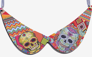 Sugar Skull Collar Necklace planet retro nz