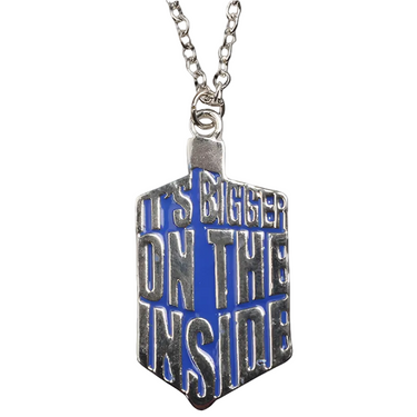 Tardis Bigger on the Inside Enamel Necklace planet retro nZ