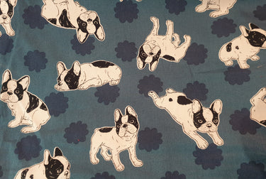 Boston Terrier Dogs cotton fabric print at Planet Retro NZ