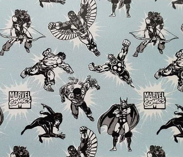 Marvel Power Up Comic Print cotton fabric print at Planet Retro NZ