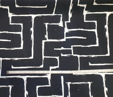 Mod Squad B&W cotton fabric print at Planet Retro NZ