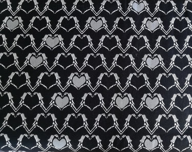 Skelehand Love cotton fabric print at Planet Retro NZ