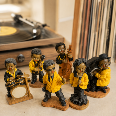 Seven-Piece Jazz Band Musician Figurine Set