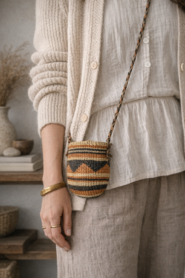 Vintage Handwoven African Mini Bag