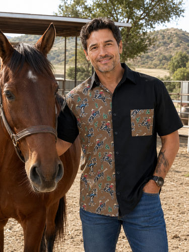 Cowboys Rodeo Men's Shirt - Planet Retro Original (Medium)