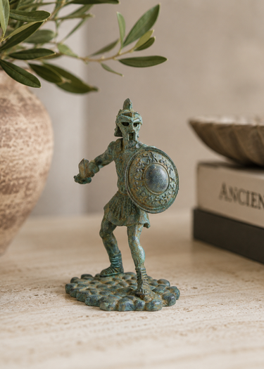 Roman Gladiator Bronze Figurine (Removable Helmet)
