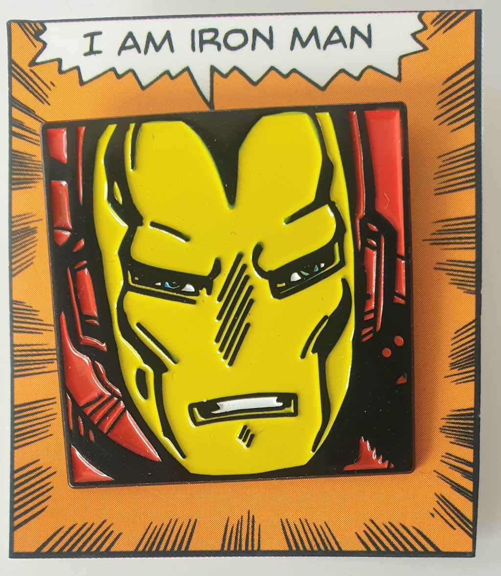 Enamel Pin / Brooch - Retro Iron Man Head