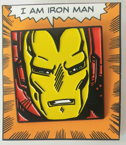 Enamel Pin / Brooch - Retro Iron Man Head