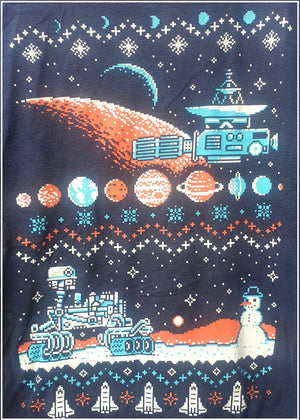 Vintage Christmas in Space T-Shirt (Med)