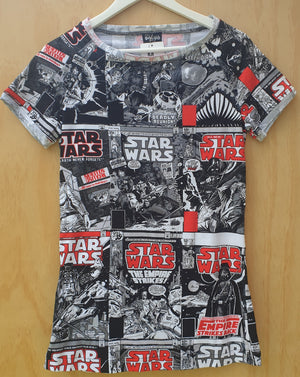 Star Wars Comic Print T-Shirt - Planet Retro Original (Ladies Med)