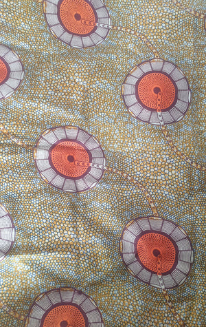 Vintage African Print Cotton 1.7m