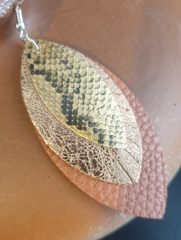 PU Leather Earrings - 70s Inspired Autumn Leaves