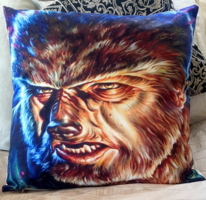 Wolf Man 50s Style Cushion Cover