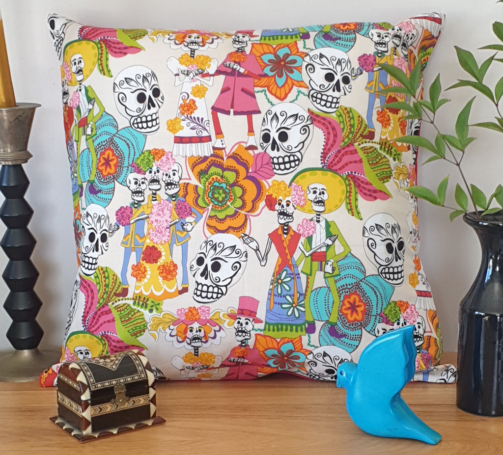 Dia de los Muertos Fiesta Handmade Cushion Cover