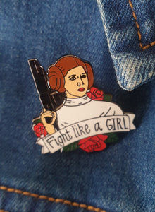 Leia Fight Like a Girl Enamel Pin / Brooch