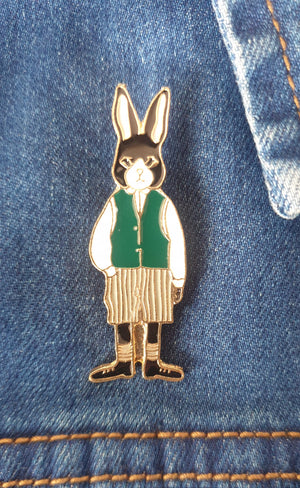 Dapper Bunny Rabbit Enamel Pin / Brooch