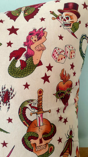 Sailor Jerry Tattoo Style Handmade Cushion Cover