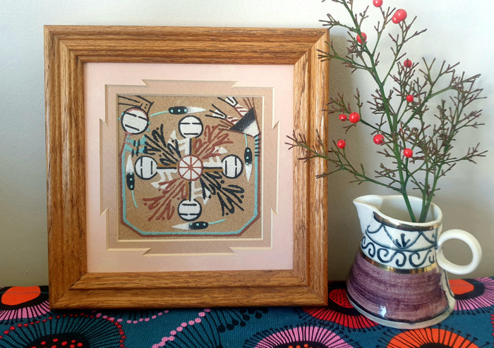 Vintage Navajo Sand Painting Art (Signed)