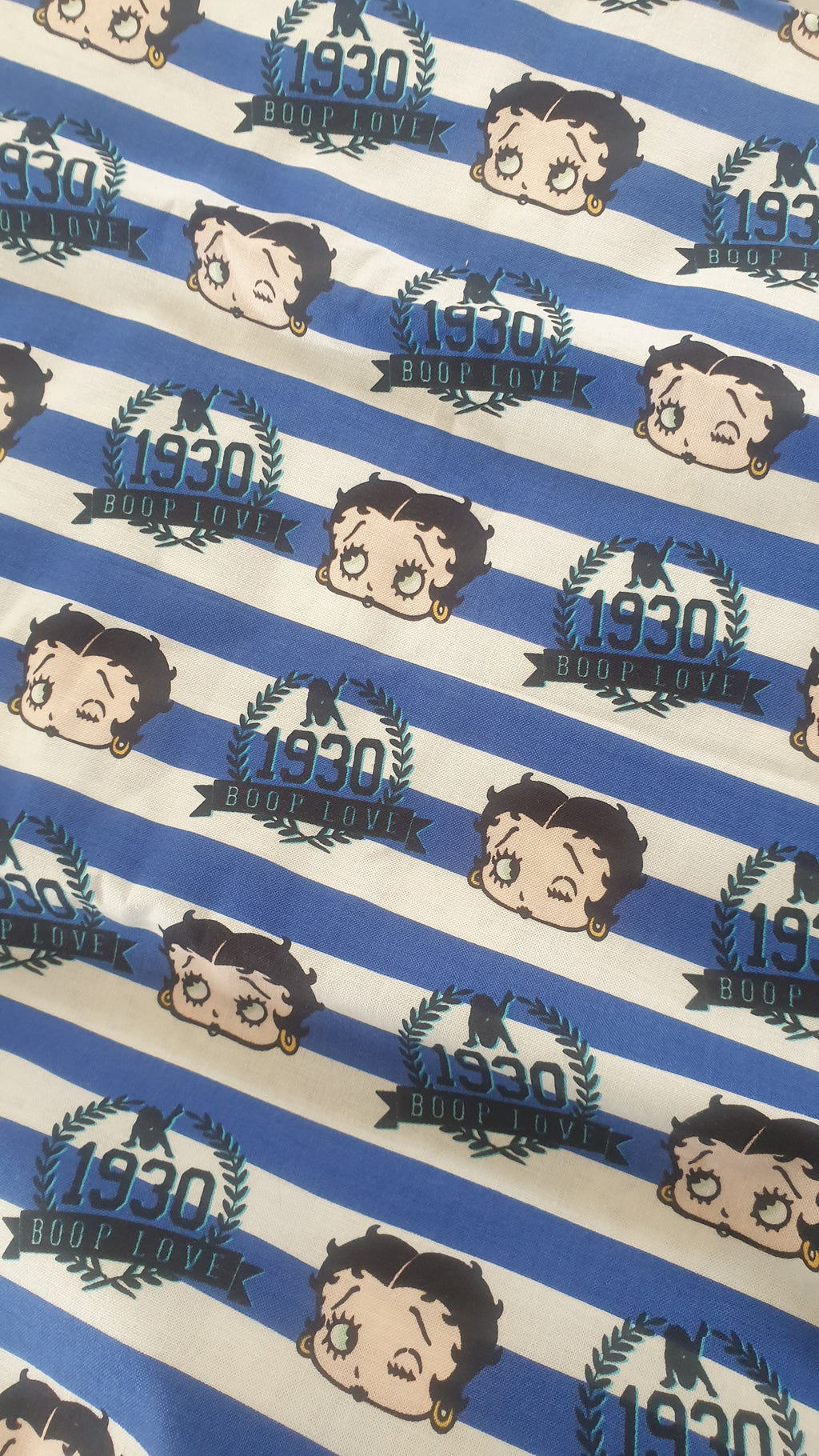 Fabric - Betty Boop Blue Stripe 1.8m