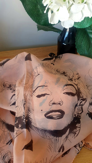 Marilyn Monroe Peach Pink Scarf